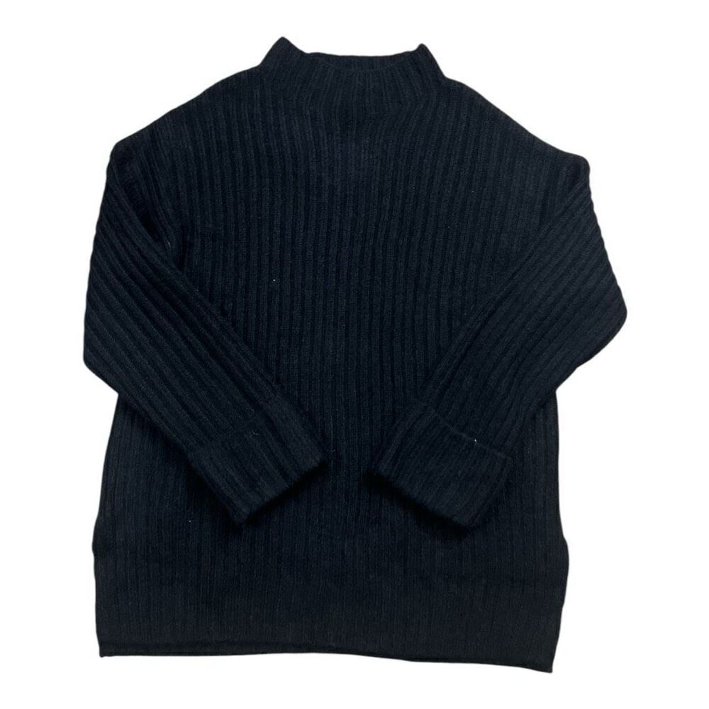 Old Navy Black Knit Funnel Neck Pullover Sweater Size L Tall Cuffed Sleeve Tunic